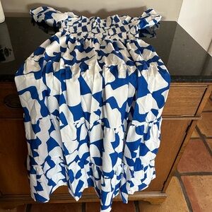 Top of Season Blue/White Puffed Sleeves Summer Maxi Dress 🌹